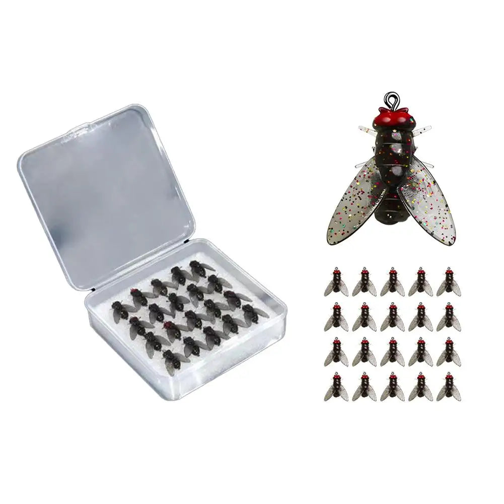 bionic insect fishing lures Fly Fishing Bait Hooks – 20PCS Soft Bionic Lures with Fish Attractant – Frecuse