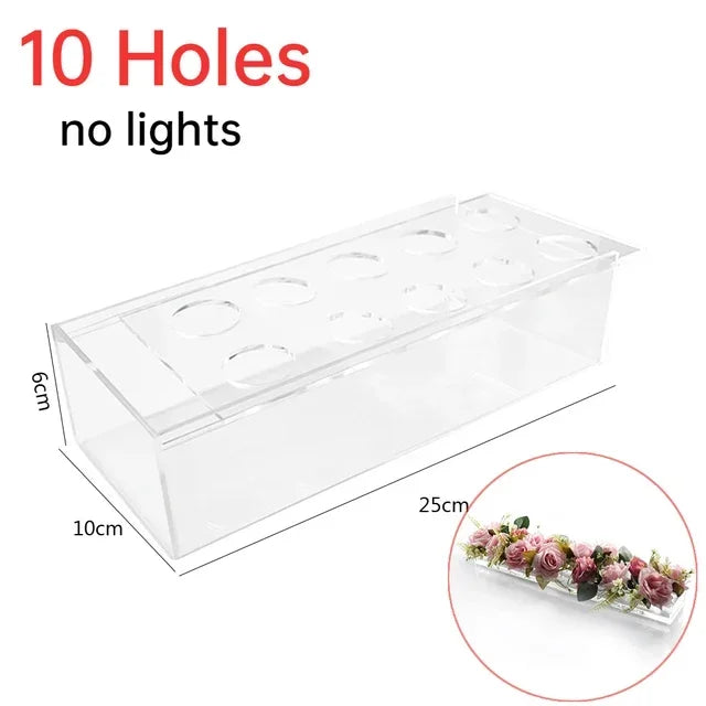 Transparent Flower Vase โ Elegant Centerpiece for Dining or Events