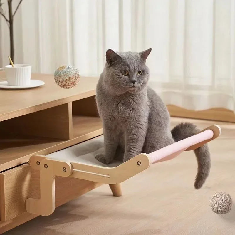 Cozy Cat Hammock – Wooden Hanging Bed