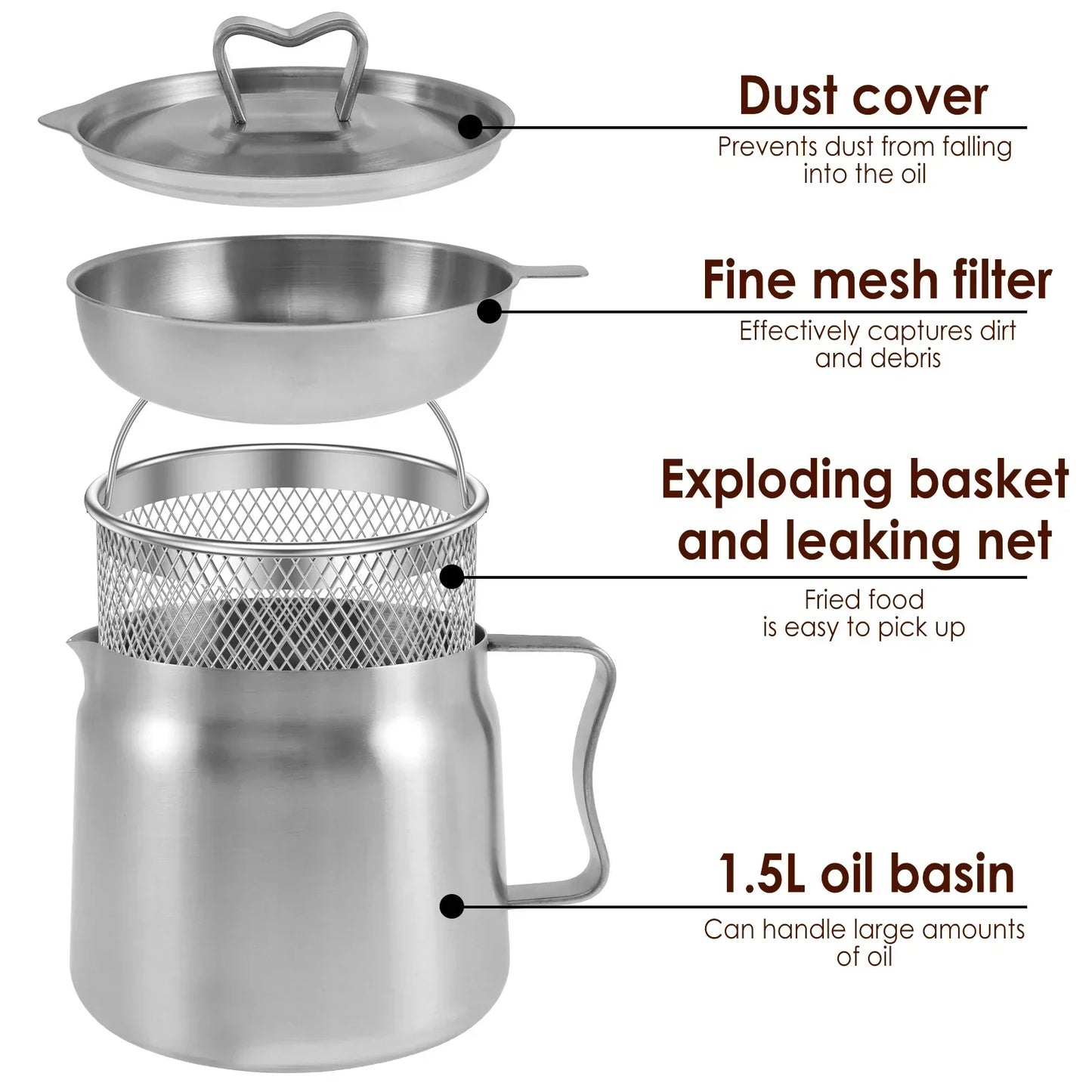 Oil Filter Fry Basket & Storage Pot