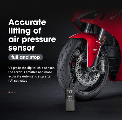 Rechargeable Tire Inflator – Digital Cordless Air Pump for Cars & Bikes