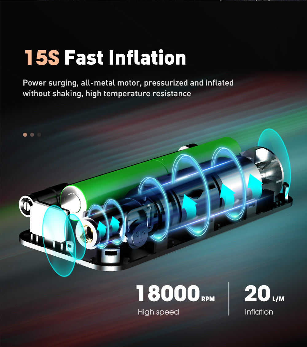 Rechargeable Tire Inflator – Digital Cordless Air Pump for Cars & Bikes