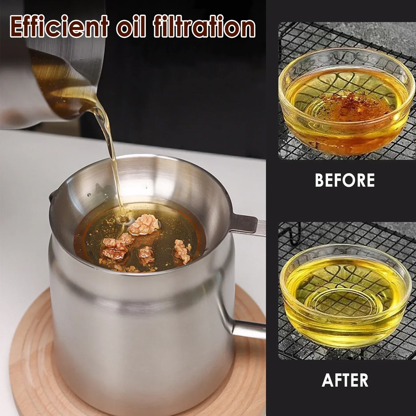 Oil Filter Fry Basket & Storage Pot