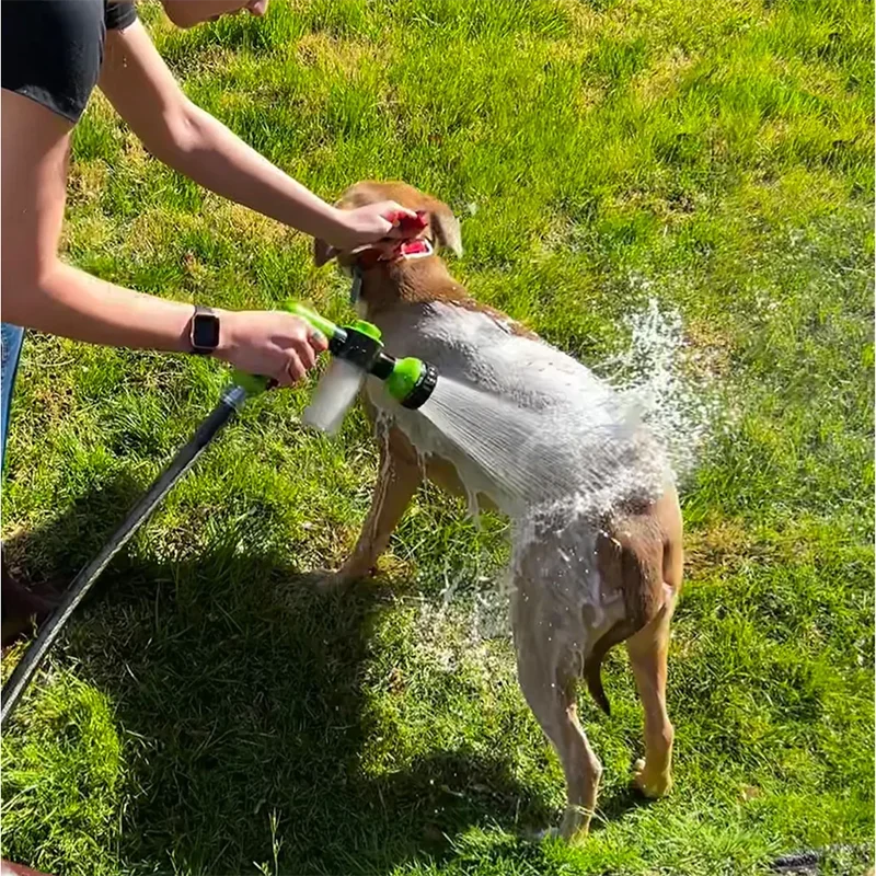 Adjustable Pet Wash Sprayer – Foam & Rinse Hose Attachment for Dogs