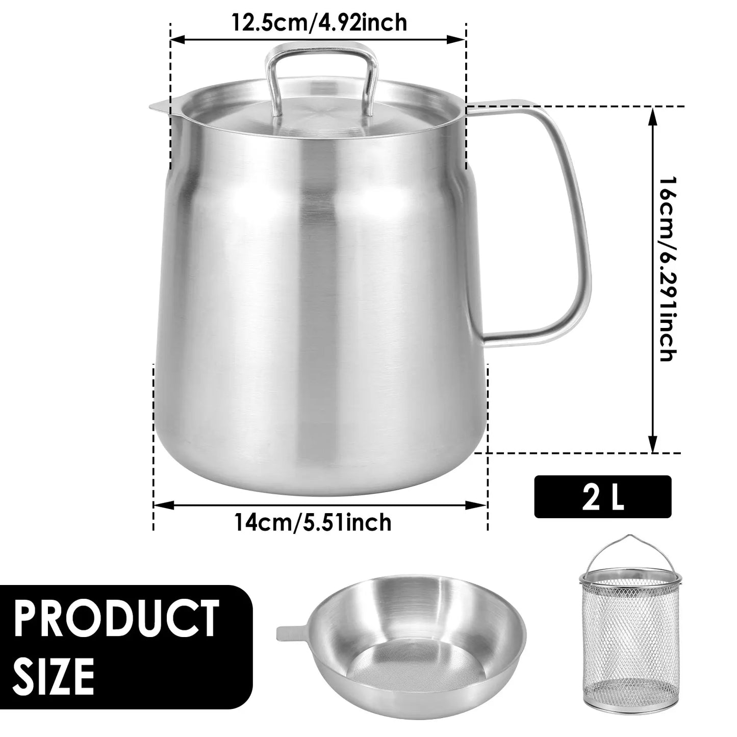 Oil Filter Fry Basket & Storage Pot