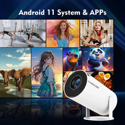 4K Android Projector – HY300 Pro with WiFi6, 260ANSI, BT5.0, and Home Theater Quality