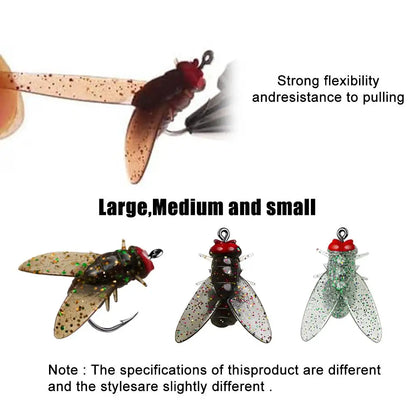 Fly Fishing Bait Hooks – 20PCS Soft Bionic Lures with Fish Attractant