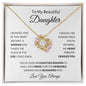 To My  Beautiful Daughter-Love Knot Necklace