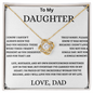 To My Daughter-From Dad Love Knot Necklace
