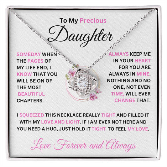 To My Precious Daughter - Love Forever Love Knot Necklace