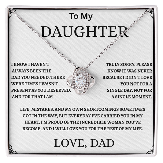 To My Daughter-From Dad Love Knot Necklace