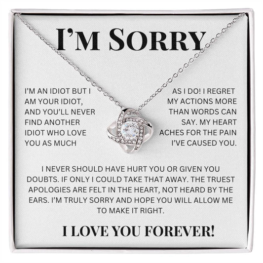 Apology Gift For Her-I'm Truly Sorry-Love Knot Necklace