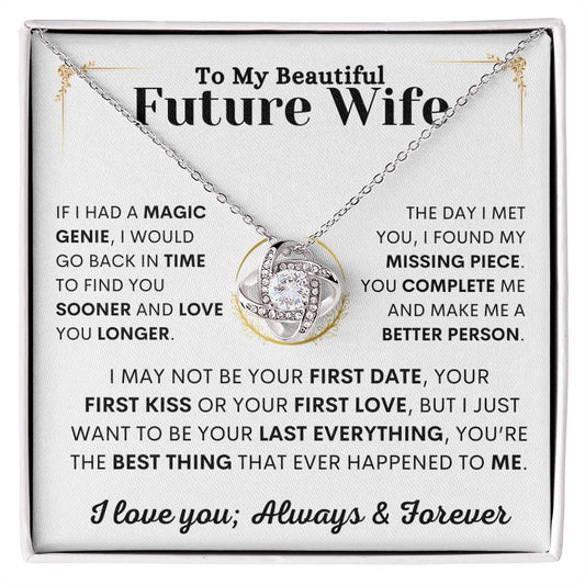 To My Beautiful Future Wife Love Knot Necklace