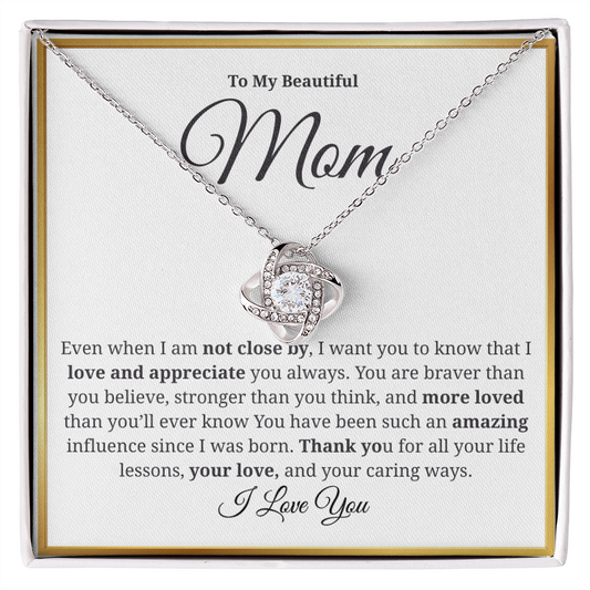 To My Beautiful Mom-Love Knot Necklace