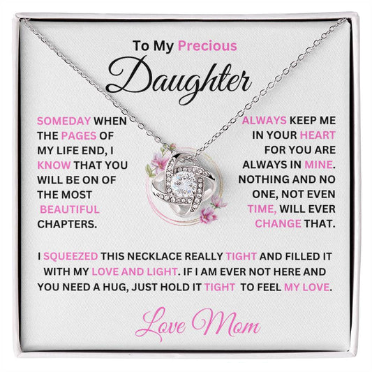 To My Precious Daughter from Mom Love Know Necklace