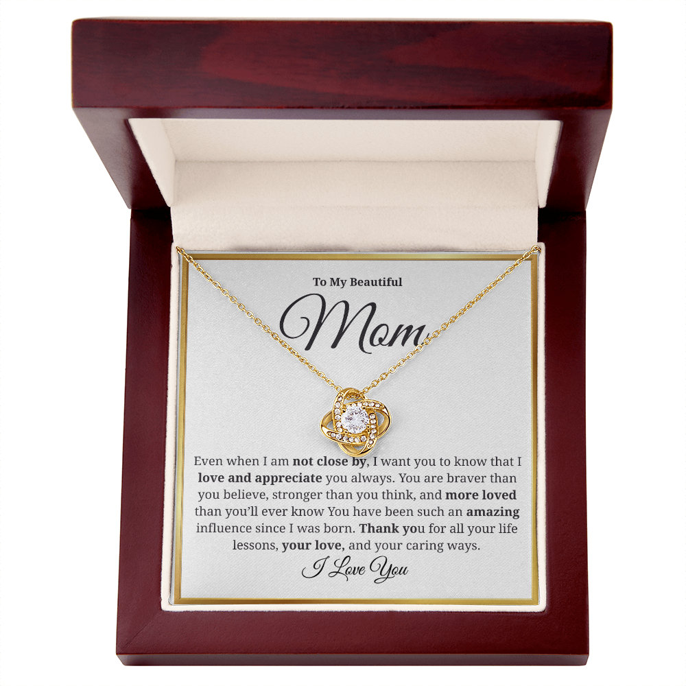 To My Beautiful Mom-Love Knot Necklace