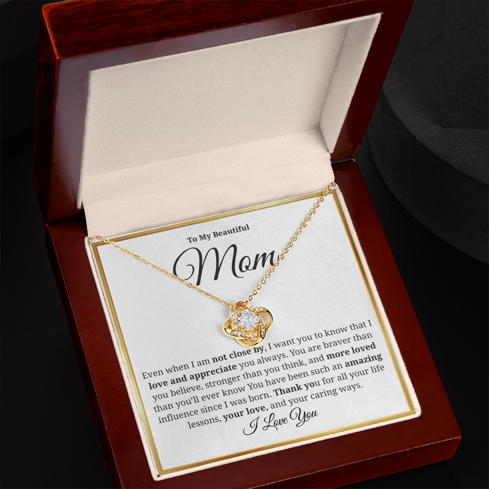 To My Beautiful Mom-Love Knot Necklace