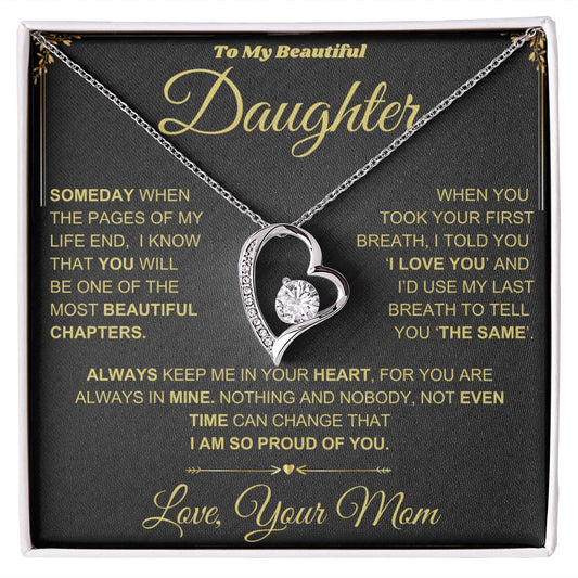 To My Daughter-From Mom-Forever Love Knot Necklace