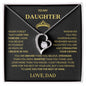 To My Daughter-Love Dad-Forever Love Necklace